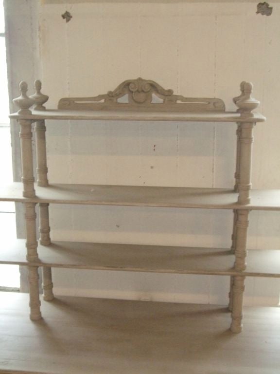 Grey Painted French Shelving Unit For Sale at 1stDibs