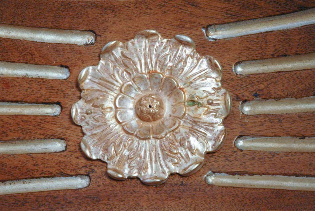 Rare Edward Pashayan Walnut and Silver Leaf Dining Table at 1stDibs