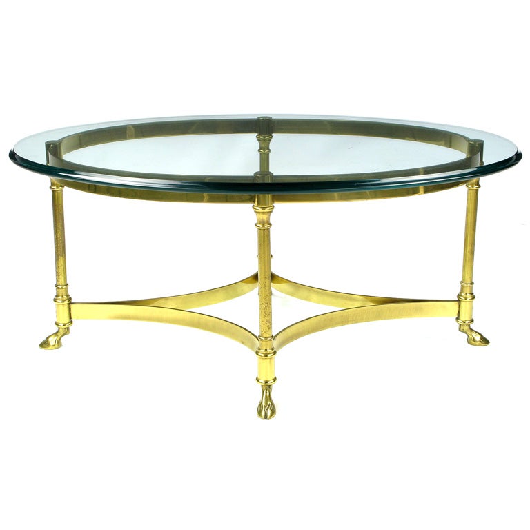 Brass Cocktail Table With Hoofed Feet By LaBarge at 1stDibs labarge