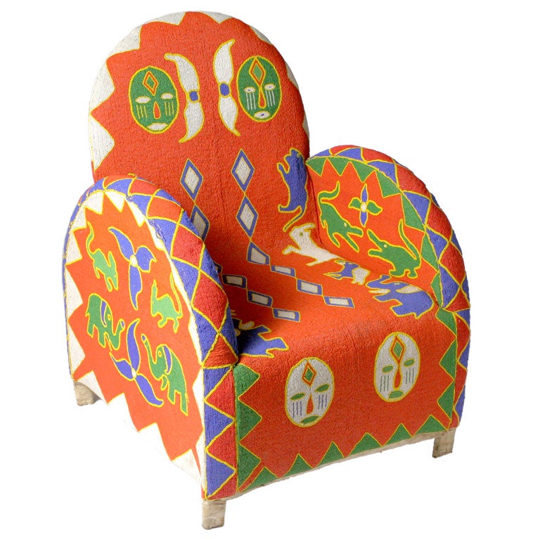 AFRICAN BEADED CHAIR at 1stDibs