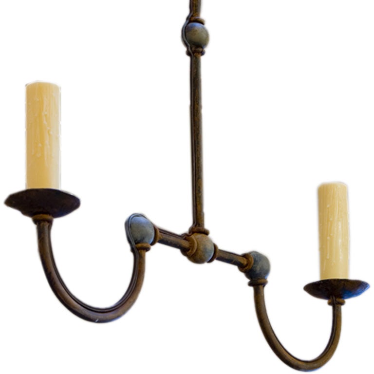 Custom Iron "Marion" Small Kitchen Island Chandelier For Sale at