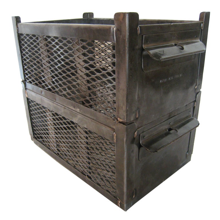 Stacking Industrial Bins, extra large at 1stDibs