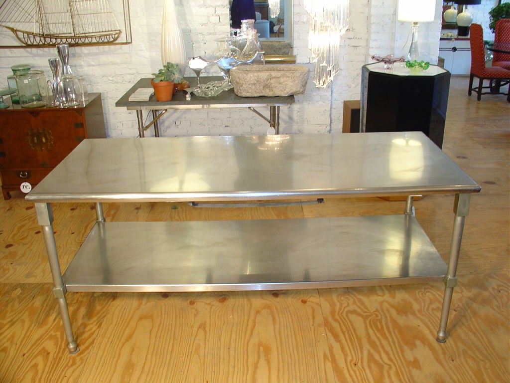 Duparquet Range Company Stainless Steel Kitchen Island at 1stDibs