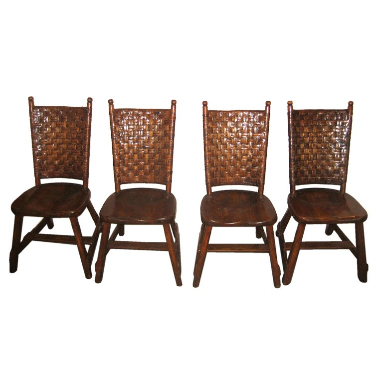 Set of four Old Hickory side chairs For Sale at 1stDibs