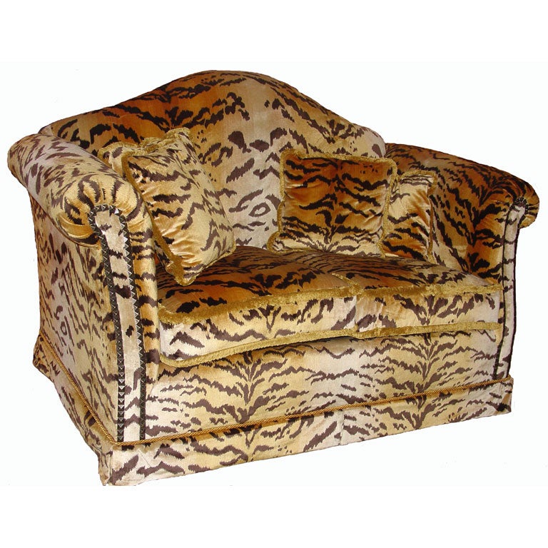 Tiger Velvet Sofa at 1stDibs