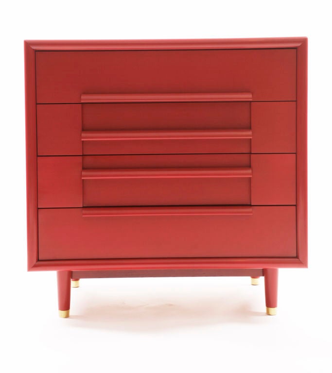 Furniture Guild of California Red Lacquered Dresser at 1stDibs