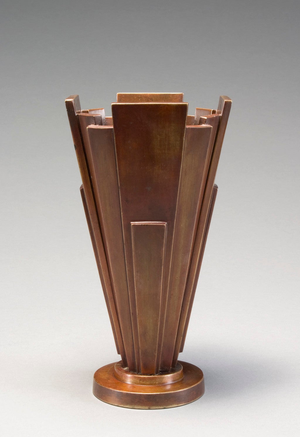 An Unusual Japanese Art Deco Patinated Bronze Vase at 1stDibs