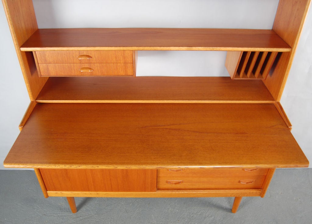 Swedish MidCentury Modern Teak Desk and Hutch at 1stDibs mid century