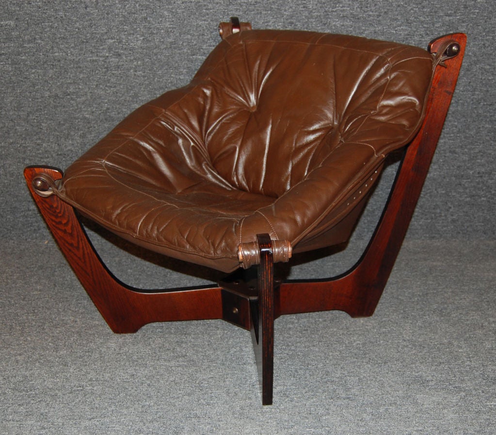 Set of Four MidCentury Modern Leather Sling Chairs at 1stDibs mid