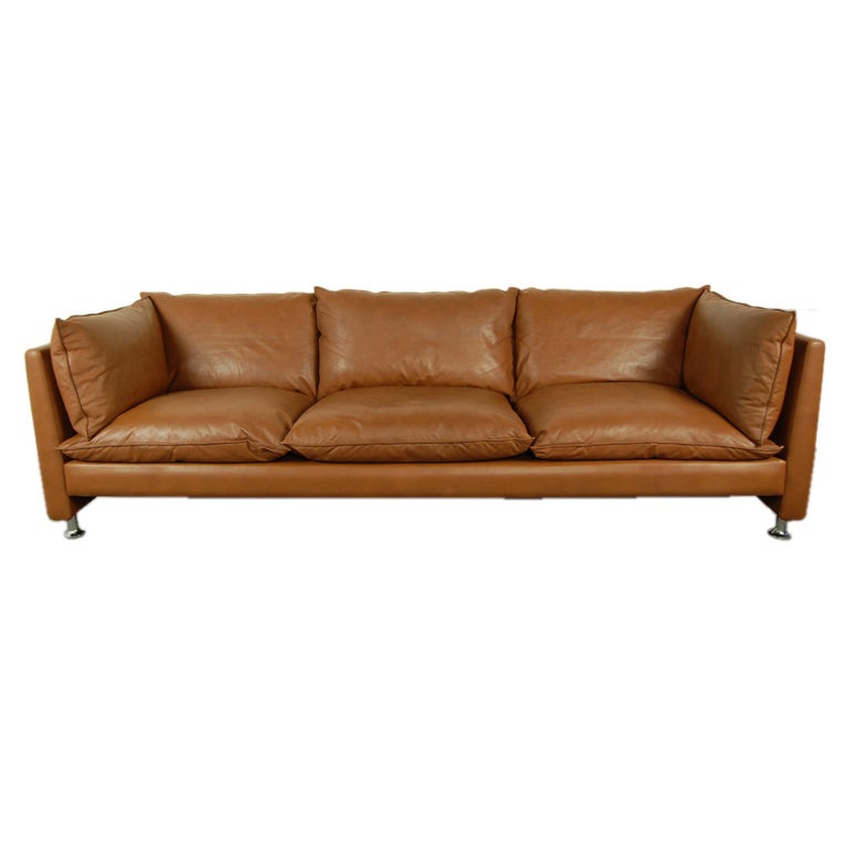 Vintage Swedish MidCentury Modern Leather Couch Sofa at 1stDibs