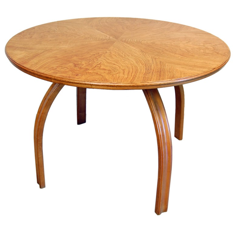 Vintage Swedish Modernist Round Bentwood Table at 1stDibs