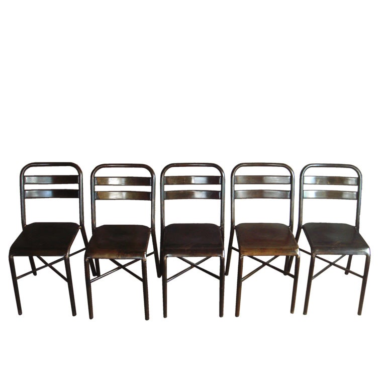 Vintage Metal School Chairs at 1stDibs