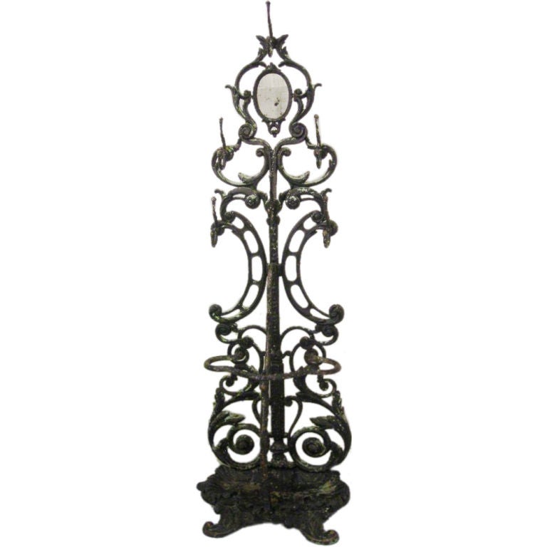 Antique French Cast Iron Hall Tree at 1stDibs antique cast iron hall