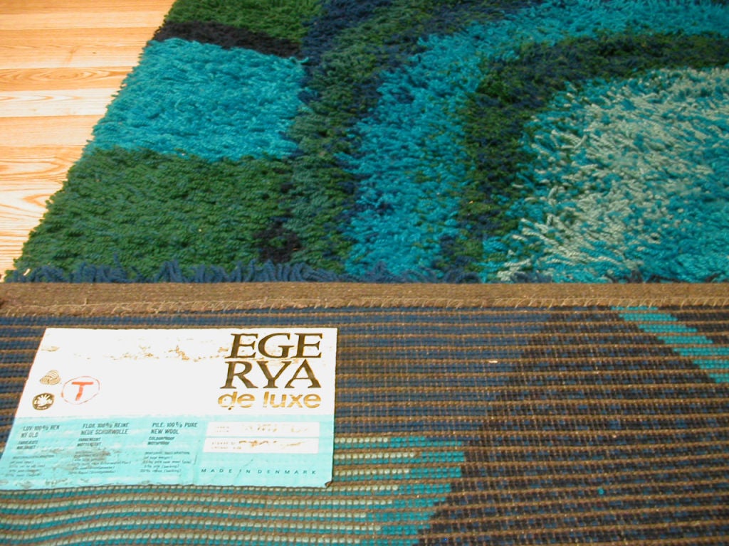 Danish Abstract Wool Shag Carpet By Ege Rya De Luxe For Sale at 1stdibs