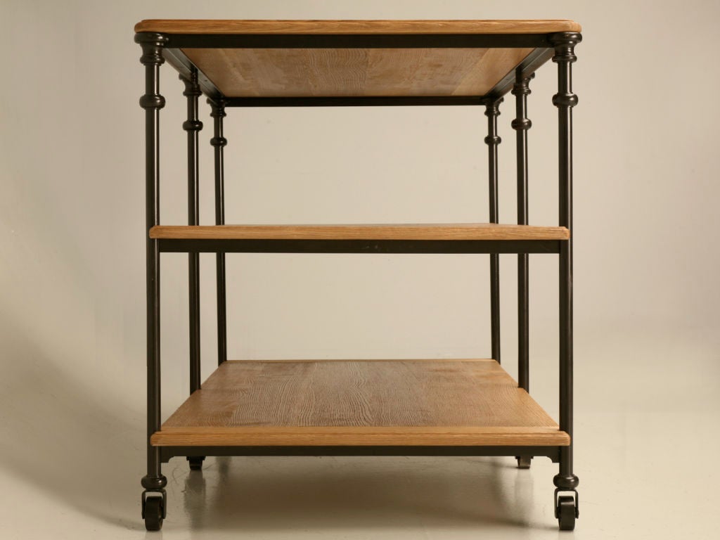 Custom Steel Work Table or Kitchen Island For Sale at 1stdibs