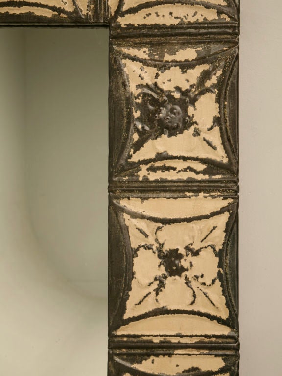 Antique Tin Ceiling Tile Framed Mirror at 1stDibs tin tile mirror