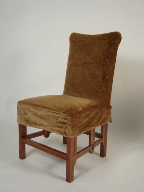 SET OF 4 CAMPAIGN STYLE FOLDING UPHOLSTERED DINING CHAIRS at 1stDibs