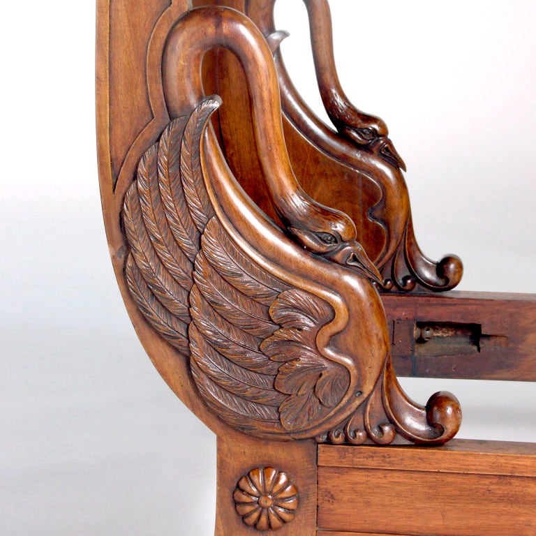 Swan Sleigh Bed For Sale at 1stdibs