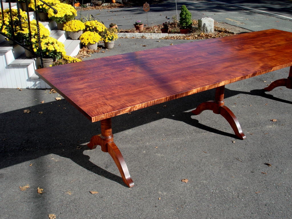 Shaker Style Solid Tiger Maple Dining Table at 1stDibs