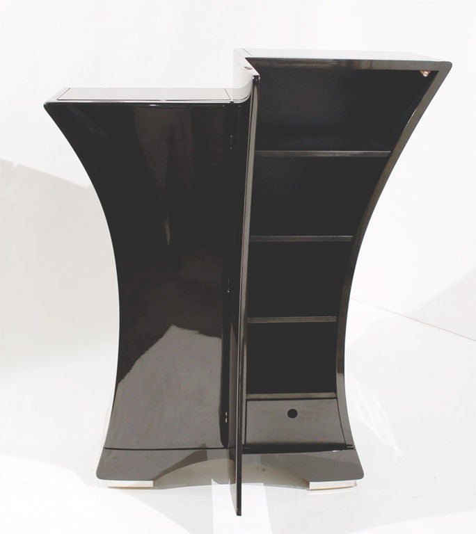 Sculptural Black Lacquer Bar designed by Pierre Cardin at 1stDibs