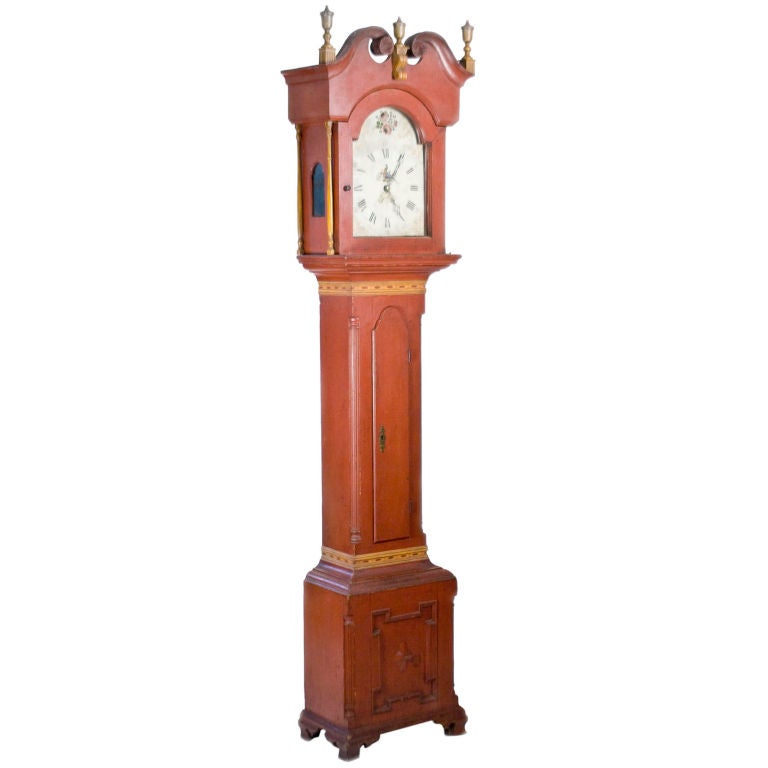 Painted TallCase Clock For Sale at 1stDibs
