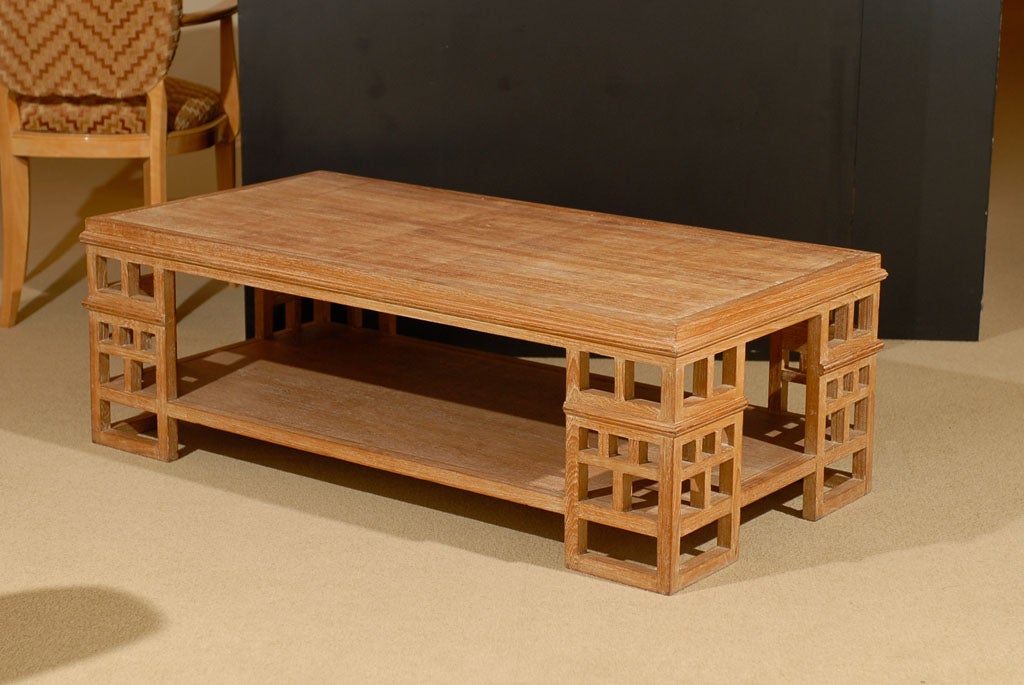 Bleached Wood Coffee Table at 1stdibs