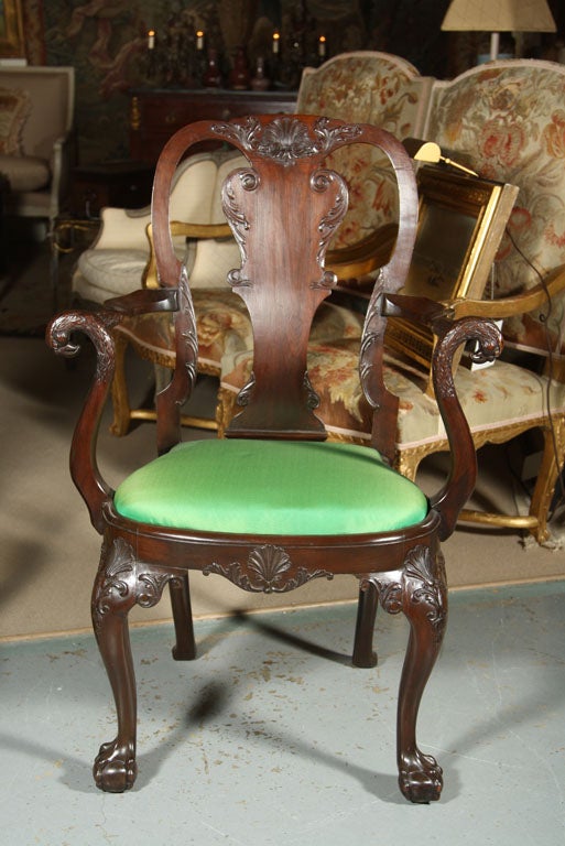 Set of Irish Mahogany Dining Chairs For Sale at 1stDibs