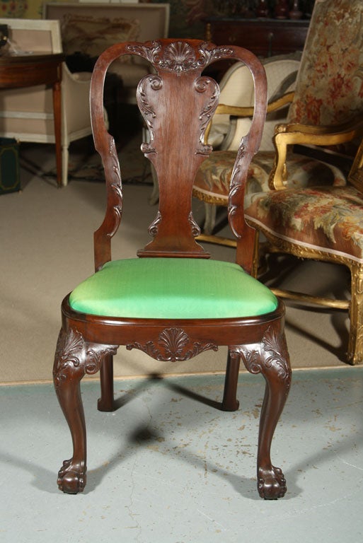 Set of Irish Mahogany Dining Chairs For Sale at 1stDibs