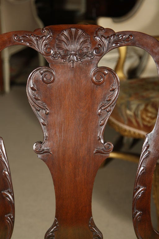 Set of Irish Mahogany Dining Chairs For Sale at 1stDibs