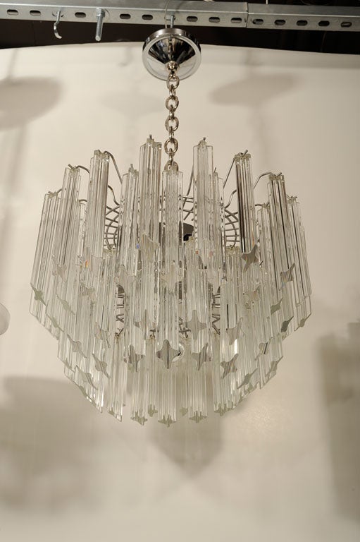 Kamer Multi Tier Crystal Prism Chandelier with Waterfall Design at 1stDibs
