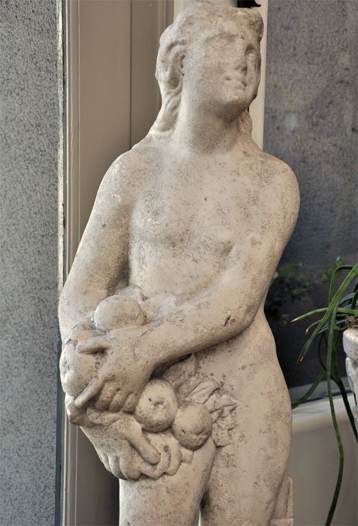 Pair 19th Century of Marble Statues For Sale at 1stDibs