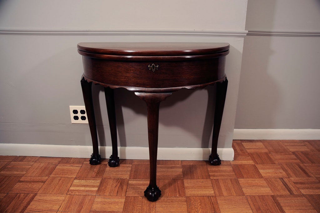 18th Century Irish Mahogany Demilune Card Table For Sale at 1stDibs