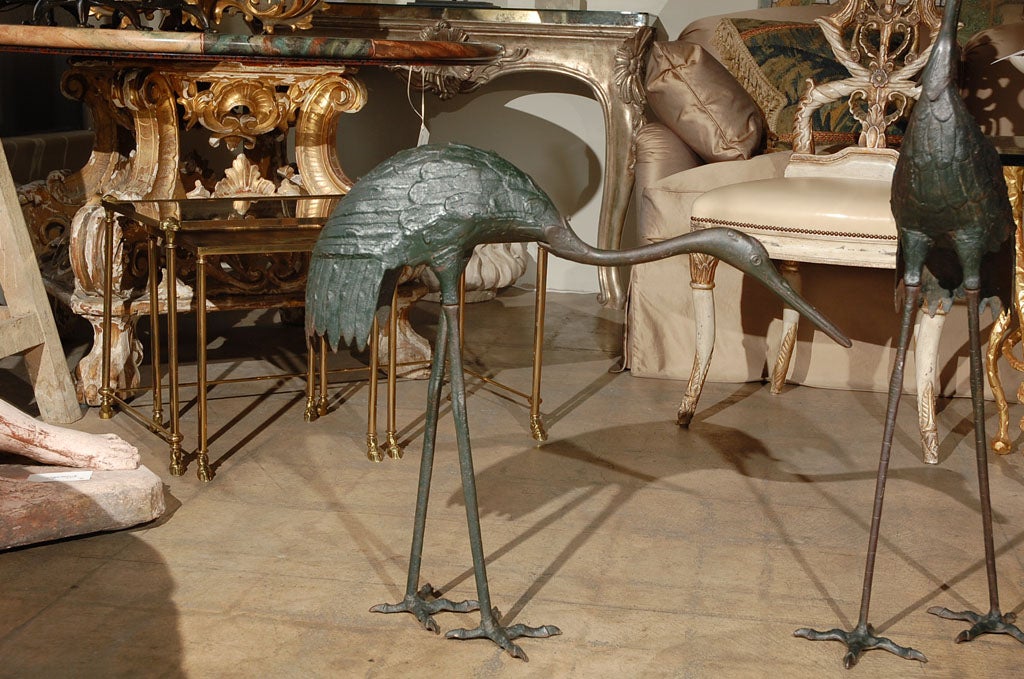 Pair of Antique Iron Cranes For Sale at 1stDibs