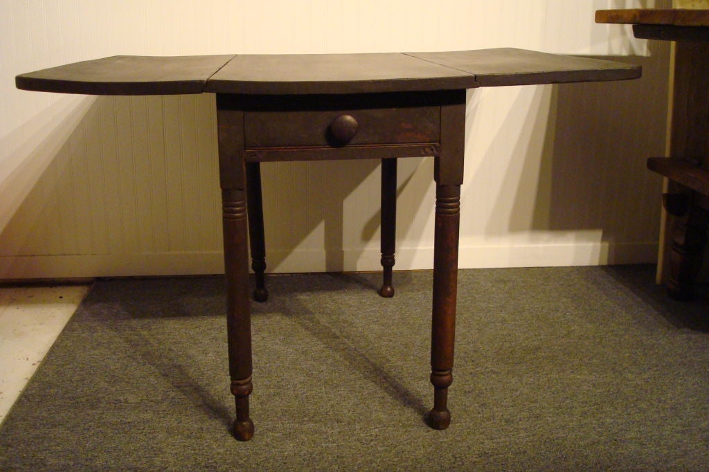 19th Century Original Surface DropLeaf Table with Drawer For Sale at