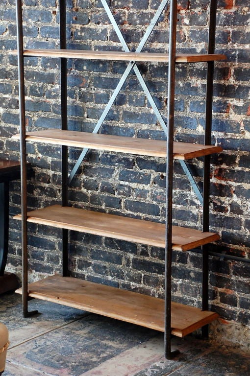 Tall French industrial bookcase / shelves at 1stDibs tall industrial
