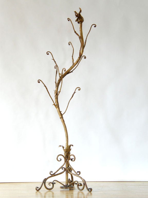 Wrought iron coat tree at 1stDibs