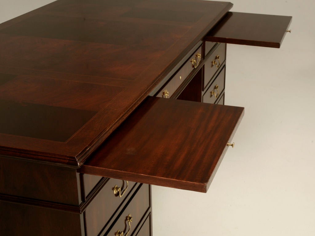 Vintage American Mahogany English Style Executive Desk at 1stDibs