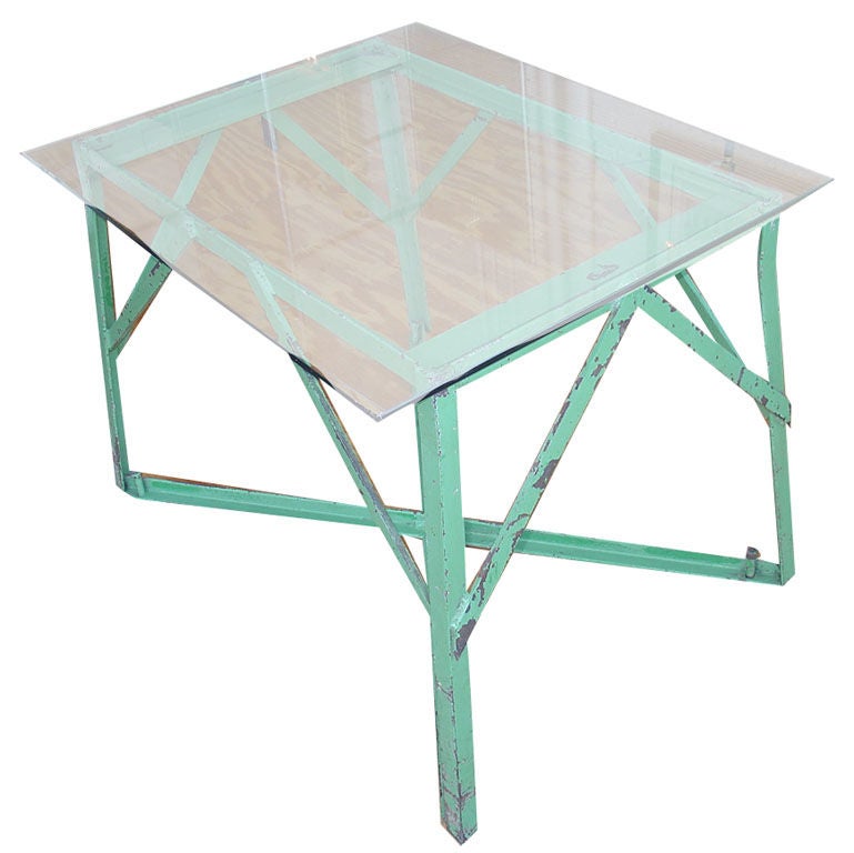 Antique Industrial Folding Table For Sale at 1stDibs