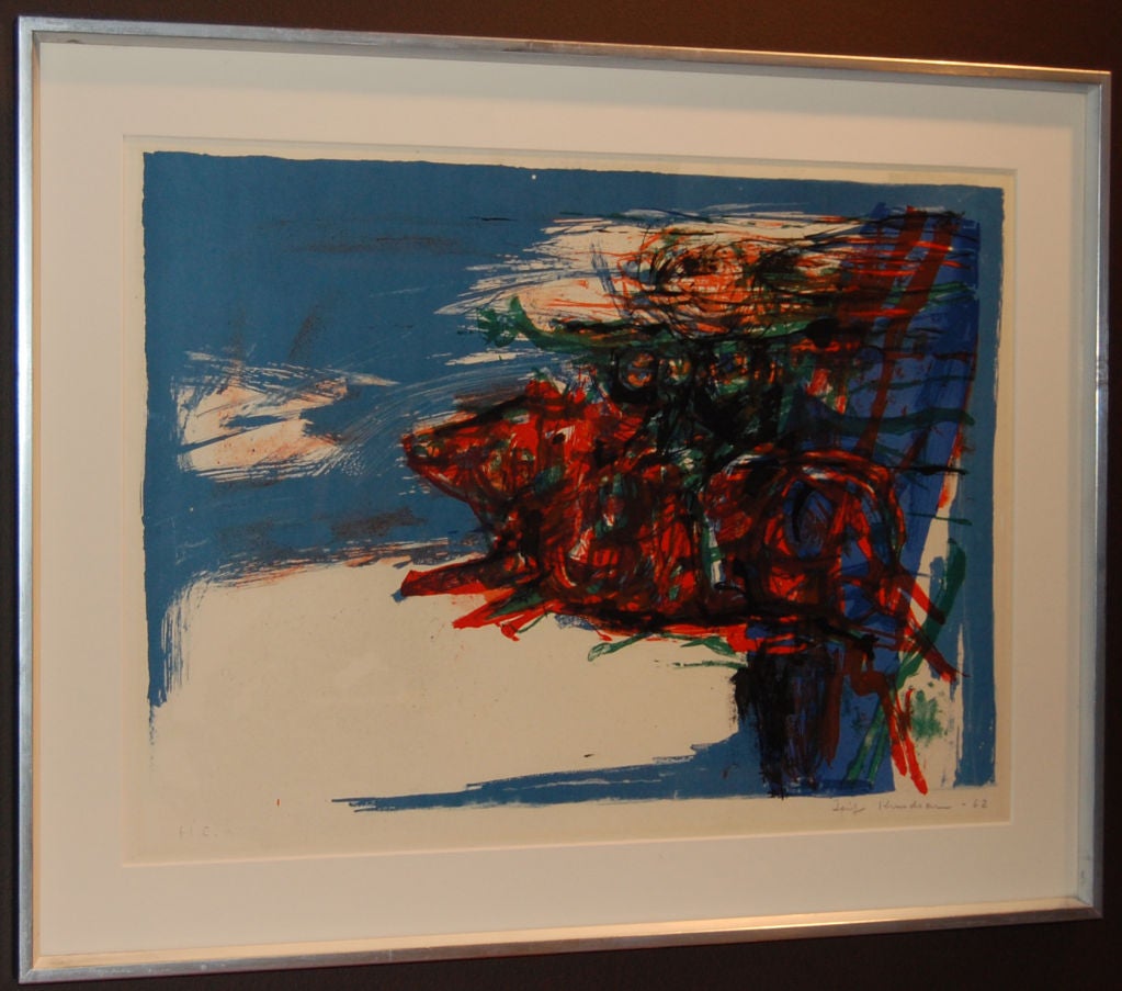Swedish Abstract Lithograph by Leif Knudsen c. 1962 For Sale at 1stDibs