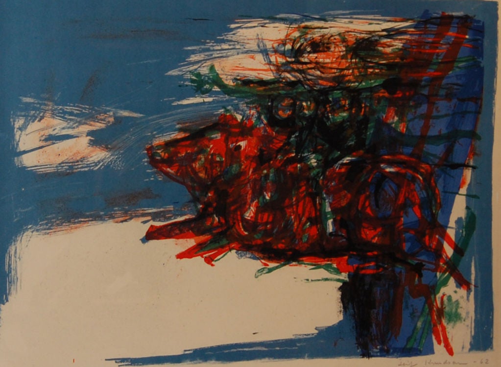 Swedish Abstract Lithograph by Leif Knudsen c. 1962 For Sale at 1stDibs