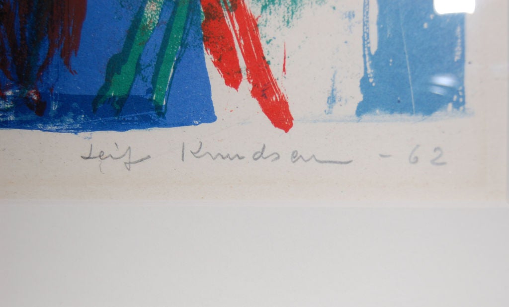 Swedish Abstract Lithograph by Leif Knudsen c. 1962 For Sale at 1stDibs