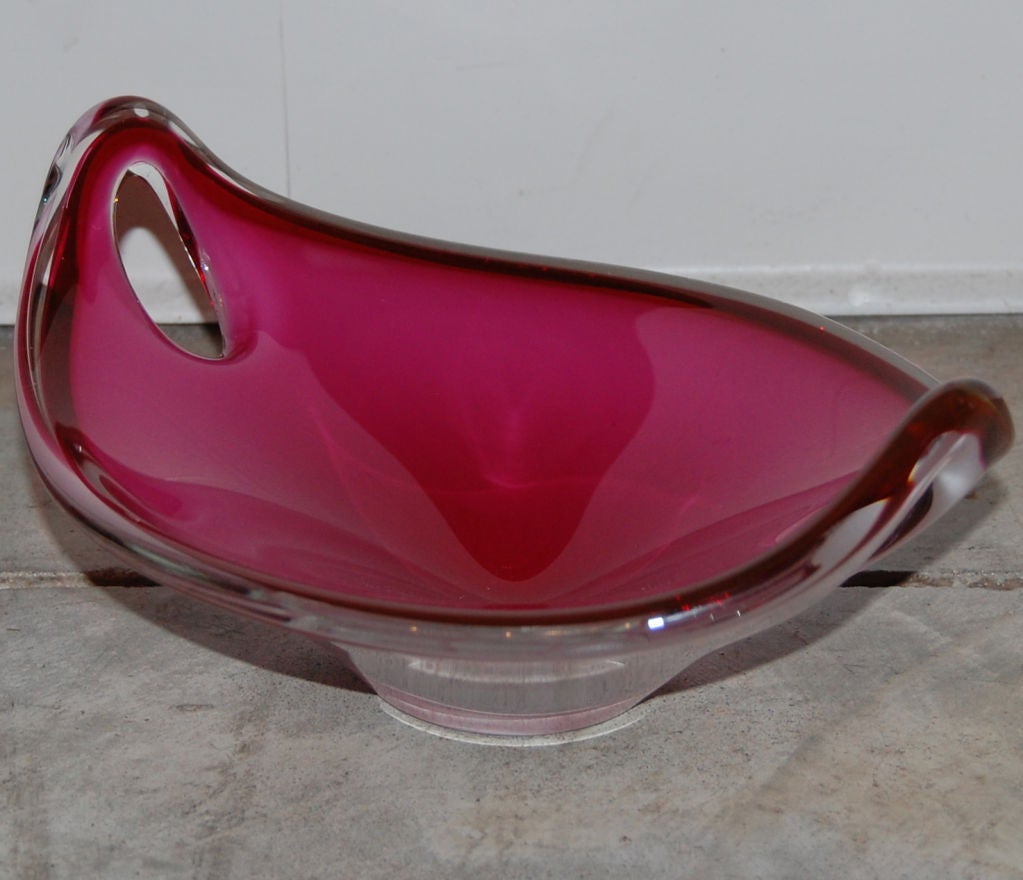 Vintage Flygsfors Coquille Art Glass Bowl by Paul Kedelv at 1stdibs