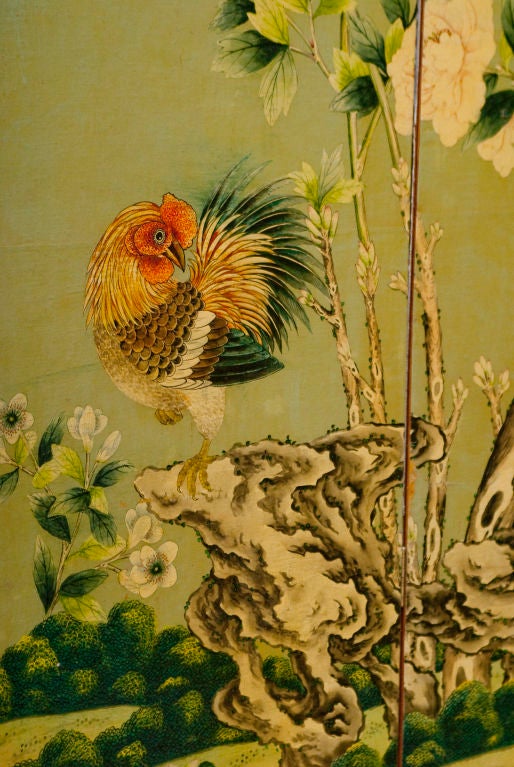 GRACIE Roomsized Hand Painted Wallpaper Screen at 1stDibs