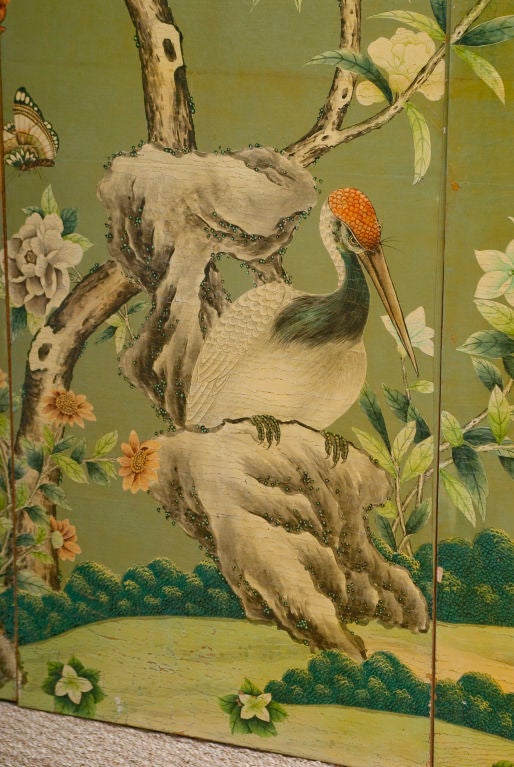 GRACIE Roomsized Hand Painted Wallpaper Screen at 1stDibs