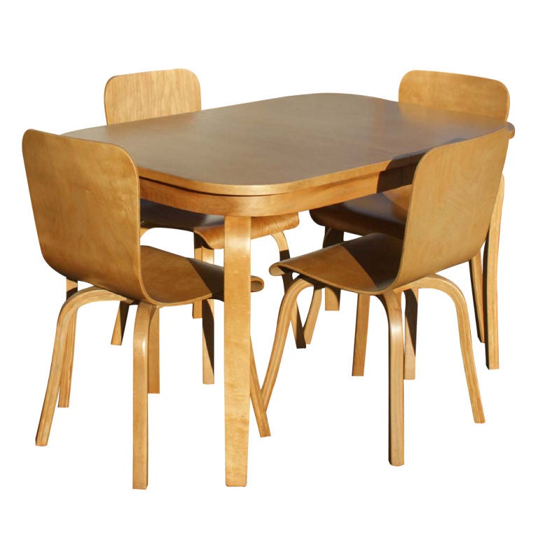 Bentwood Birch Dining Table and Four Chairs at 1stDibs bentwood