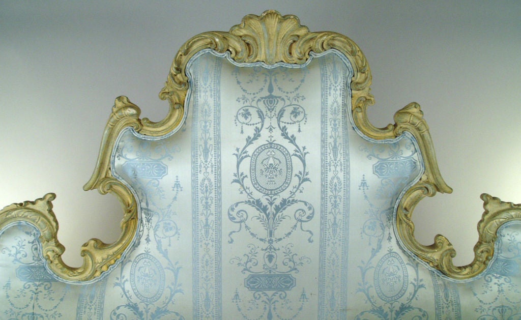 Vintage Hollywood Regency Carved Scroll Headboard at 1stDibs