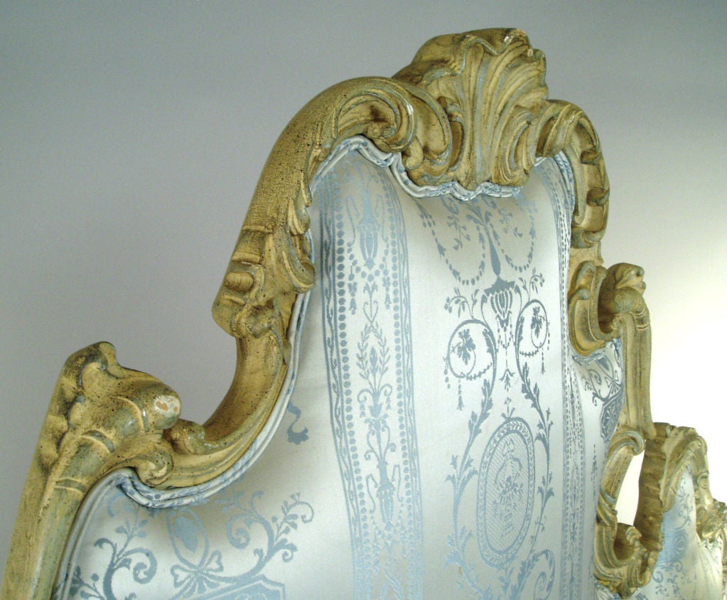 Vintage Hollywood Regency Carved Scroll Headboard at 1stDibs