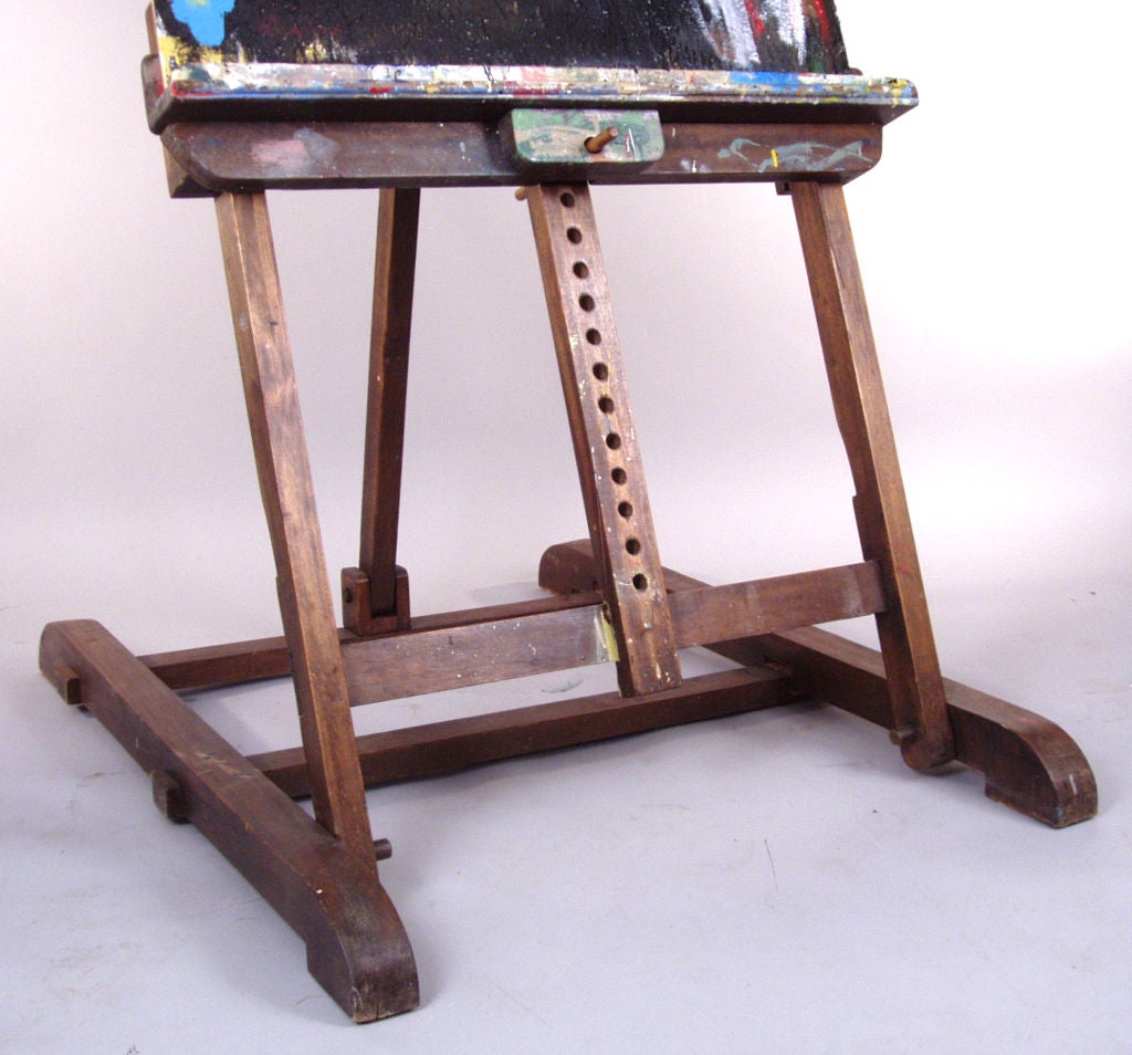 Large Adjustable Vintage Painter's Easel at 1stdibs
