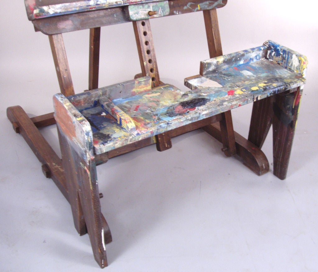 Large Adjustable Vintage Painter's Easel at 1stDibs