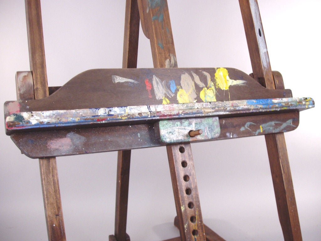 Large Adjustable Vintage Painter's Easel at 1stdibs